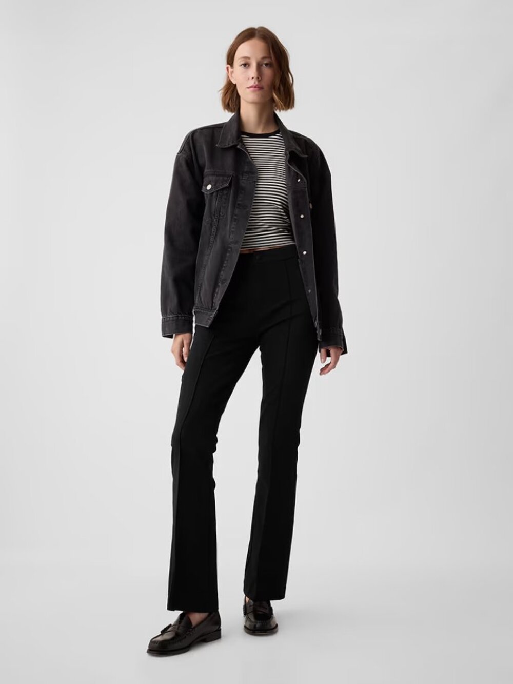 NWT GAP Black High Rise BiStretch Flare Pants